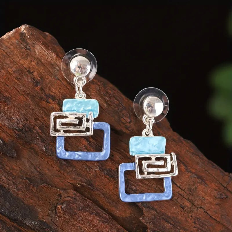 Damen-Schmuckset im Boho-Chic-Stil mit geometrischem Muster